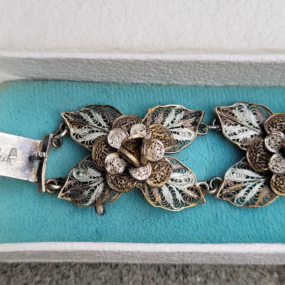 MCM Filigree linked floral rosette bracelet  Spritzer & Fuhrmann - Picture 3 of 16